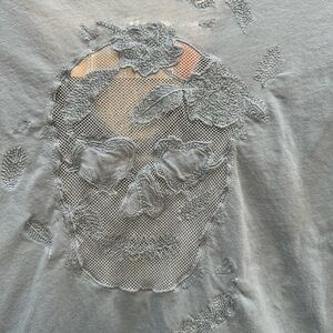 Zadig & Voltaire Gray Skull Embroidered Tee size large